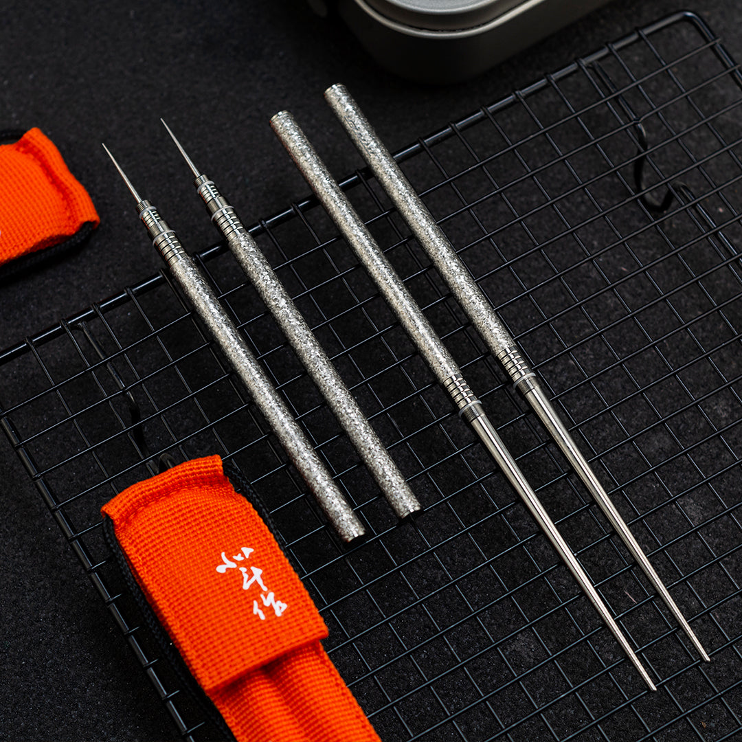 2-in-1 Titanium Folding Chopsticks with Hidden Toothpick